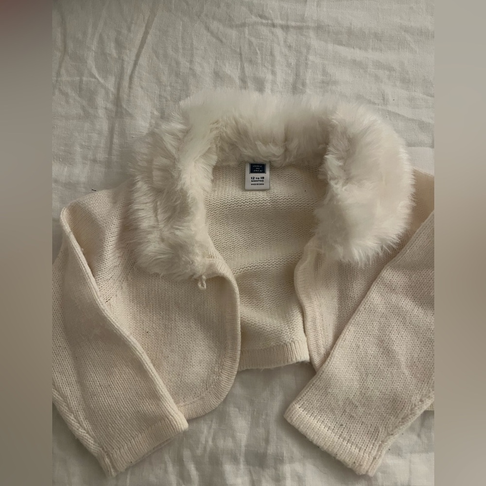 Janie and jack fur collared sweater